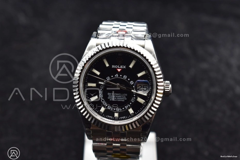 Affordable SS Jubilee 1107 on Noob Skydweller Best Dial SS Bracelet A23J Black Edition 0918